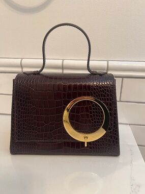 Trademark Brown Croc Embossed Harriet Handbag